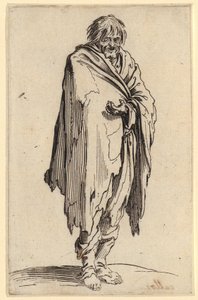 Mendigo de pés descalços, prancha 12 da série «Os mendigos» de Jacques Callot
