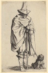 Cego e o seu cão, prancha 22 da série «Os Mendigos» de Jacques Callot