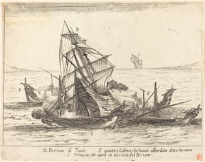 Embarque do Bertone, 1617. de Jacques Callot