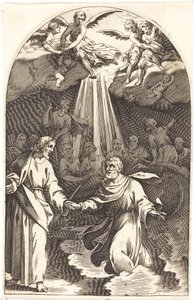 Cristo andando sobre as águas [primeira placa] de Jacques Callot