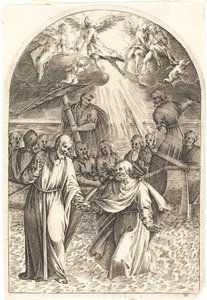Cristo andando sobre as águas [segunda placa] de Jacques Callot