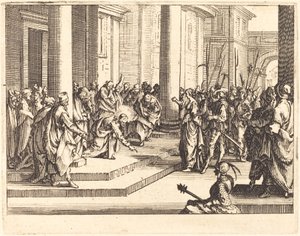 Cristo e a Mulher Apanhada em Adultério, 1635. de Jacques Callot