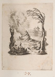 Cristo no Jardim das Oliveiras, não. 3 de 11 da La Petite Passion de Jacques Callot