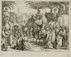 A entrada de Cristo em Jerusalém, do Novo Testamento de Jacques Callot