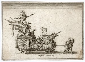 Combate a la barriere. Gravura Uma carruagem. Meaume 490-503 ... (gravura) de Jacques Callot