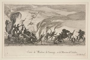 Combat à la Barri?re, Entr?e de Monsieur de Couvonge et de Monsieur de Chalabre de Jacques Callot