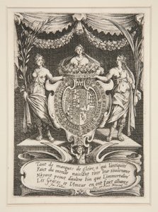Combat ? la Barri?re, Frontispiece, The Arms of Lorraine-Chevreuse de Jacques Callot