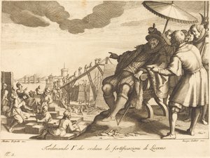 Construção e Fortificação do Porto de Livorno de Jacques Callot
