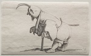 Aleijado com um capuz. de Jacques Callot