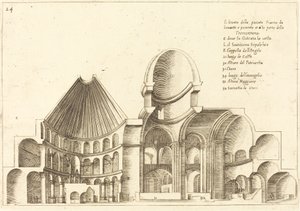 Corte transversal da Igreja do Santo Sepulcro de Jacques Callot
