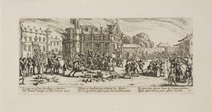 Destruição de um convento, placa seis de The Miseries of War de Jacques Callot