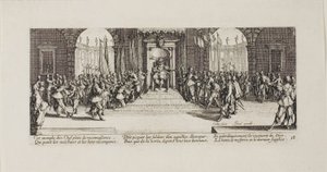 Distribuição de Recompensas, placa dezoito de The Miseries of War de Jacques Callot