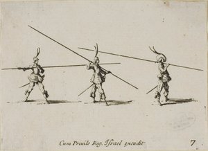 Perfuração com o Mosquete, placa sete de The Military Exercises de Jacques Callot