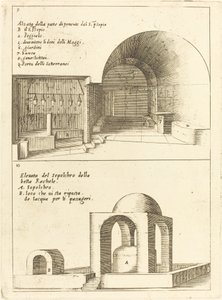 Elevações da Santa Manjedoura e do Sepulcro de Raquel de Jacques Callot
