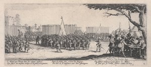 Inscrevendo as tropas (L&39;Enrôlement des troupes), de &39;As misérias da guerra&39; de Jacques Callot