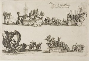 Entrada de Sua Alteza, Representando o Sol, de O Combate na Barreira de Jacques Callot