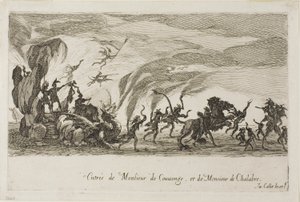 Entrada de M. de Couvonage e M. de Chalabre, de O Combate na Barreira de Jacques Callot