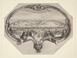 Festival dos tintureiros e tecelões de Florença, 25 de julho de 1619 no Arno. de Jacques Callot