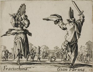 Fracischina - Gian Farina, prato 17 de Balli di Sfessania de Jacques Callot