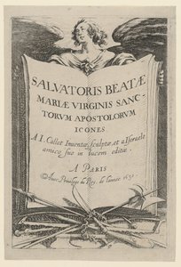 Frontispício, folha 1 da série «Jesus, os doze apóstolos e Maria» de Jacques Callot