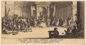 Lavagem dos pés, folha 1 da série «A Grande Paixão» de Jacques Callot