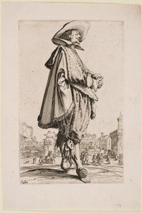 Cavalheiro com as Mãos Apertadas, da série "A Nobreza de Lorena". de Jacques Callot