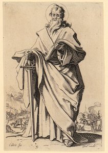 A Virgem Maria, estampa 3 da série «Jesus, os doze apóstolos e Maria» de Jacques Callot