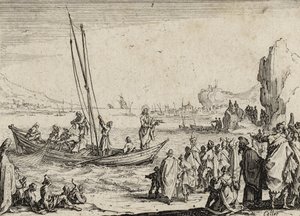 Jesus pregando pelo mar, 1635 de Jacques Callot