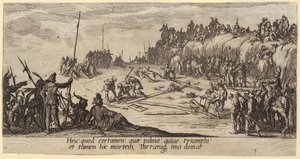 Crucificação, prancha 7 da série «A Grande Paixão» de Jacques Callot