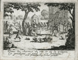 A vida do filho pródigo ... (gravura) de Jacques Callot