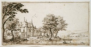 La Vieille Malgrange (caneta e tinta castanha sobre papel) de Jacques Callot