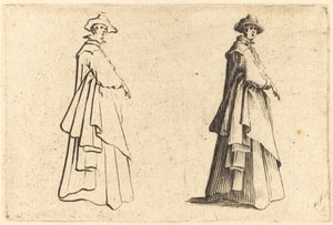 Senhora em um casaco grande de Jacques Callot