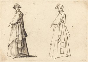 Senhora em um casaco grande de Jacques Callot