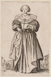 Senhora com um ventilador, da série "A Nobreza de Lorena". de Jacques Callot