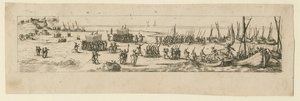 Desembarque de tropas no cerco de La Rochelle, 1630 de Jacques Callot