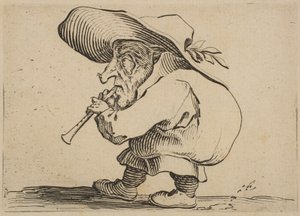 Le Joueur de Flageolet O Flageolet Player, de Varie Figure Gobbi, suíte chamada de ..., 1616-22. de Jacques Callot