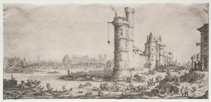 As duas excelentes vistas de Paris: Vista do Pont Neuf, 1628-1630.