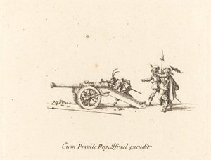 Carregando o canhão, 16341635. de Jacques Callot