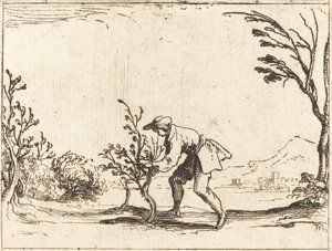 Homem cortando uma árvore de bálsamo de Jacques Callot