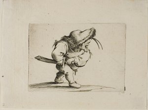 Homem se preparando para sacar sua espada, de Varie Figure Gobbi de Jacques Callot