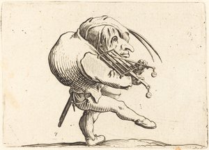 Homem raspando uma grelha de Jacques Callot