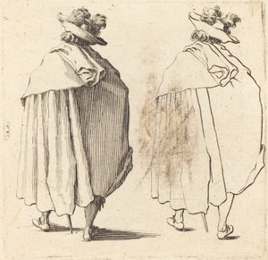Homem de capa, visto por trás de Jacques Callot