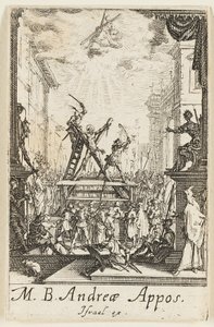 Martírio de Santo André, lâmina três de Os Martírios dos Apóstolos de Jacques Callot
