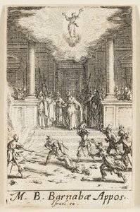 Martírio de São Barnabé, placa quinze de Os Martírios dos Apóstolos de Jacques Callot