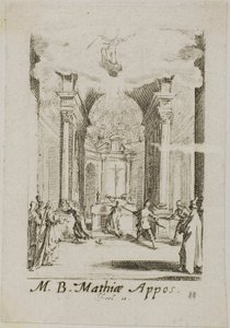 Martírio de São Matias, placa onze de Os Martírios dos Apóstolos de Jacques Callot