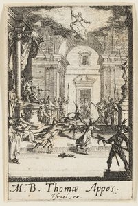 Martírio de São Tomé, lâmina seis de Os Martírios dos Apóstolos de Jacques Callot