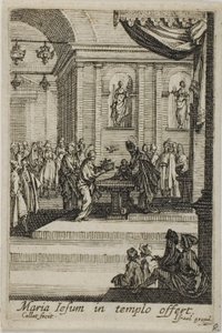 Maria apresentando Cristo no Templo, de A Vida da Virgem de Jacques Callot