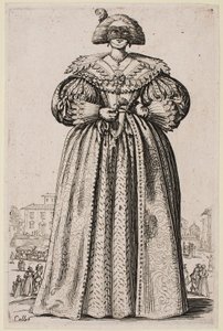 Senhora mascarada, da série "A Nobreza de Lorena". de Jacques Callot