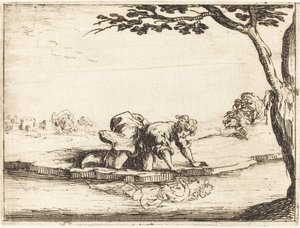 Narciso olhando na água de Jacques Callot