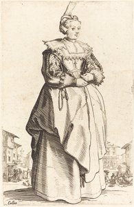 Mulher nobre com um chapéu pequeno de Jacques Callot